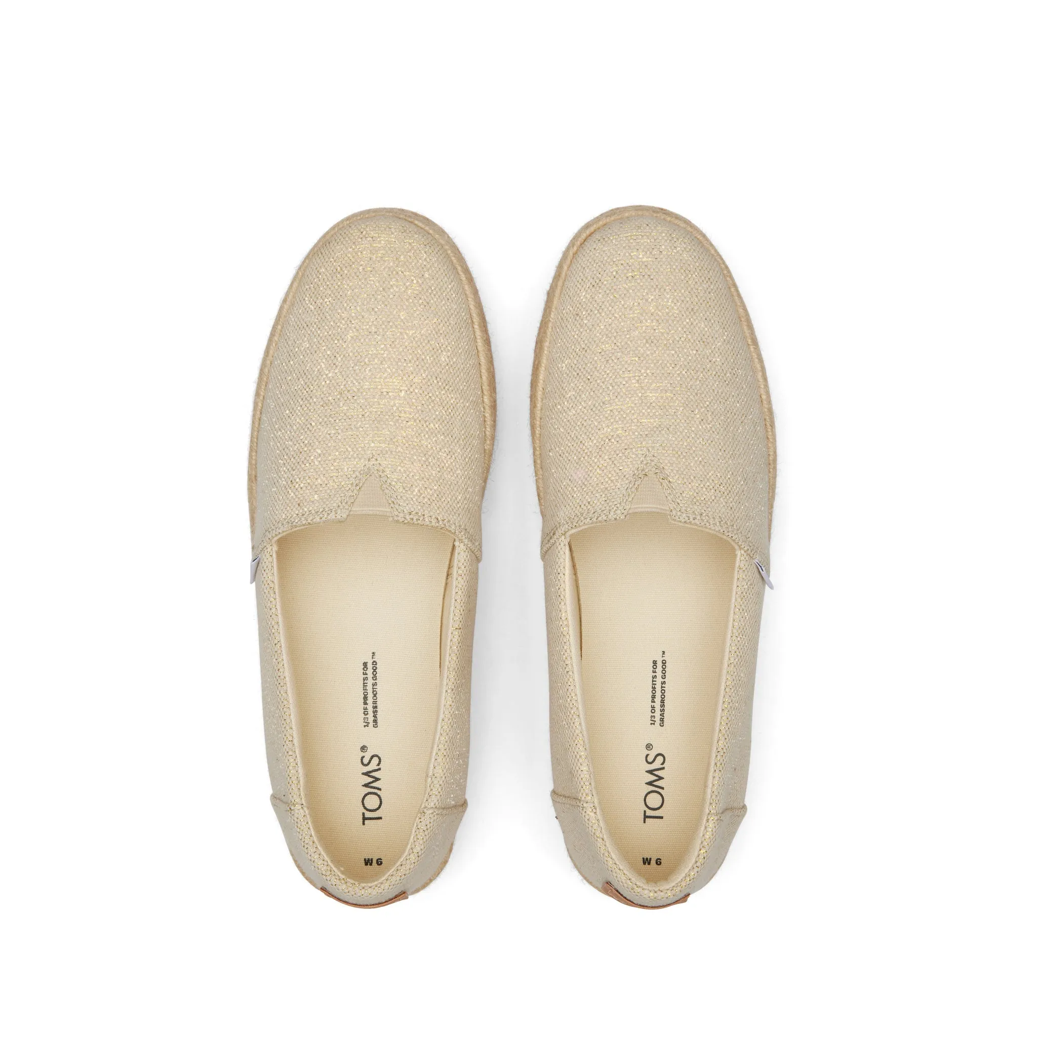 Espadrille plateforme en lin métallisé Valencia