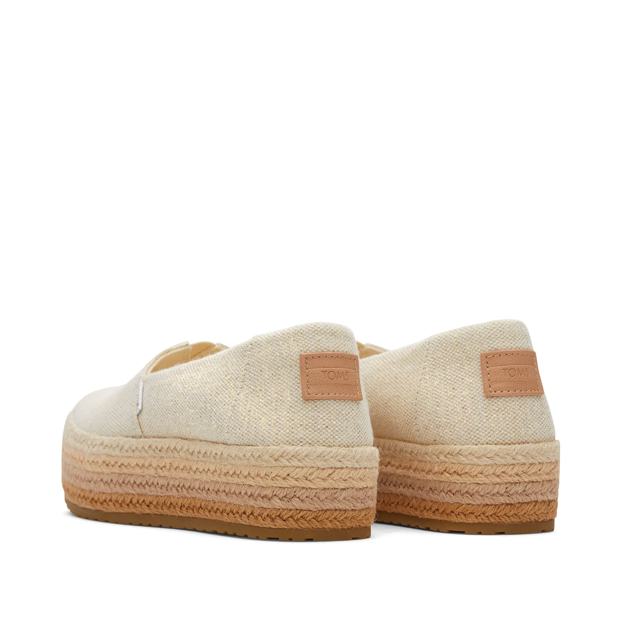 Espadrille plateforme en lin métallisé Valencia