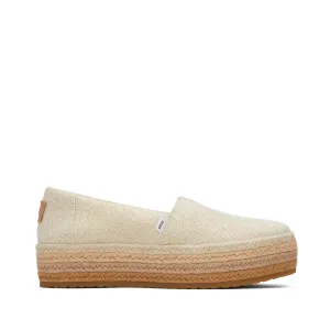 Espadrille plateforme en lin métallisé Valencia