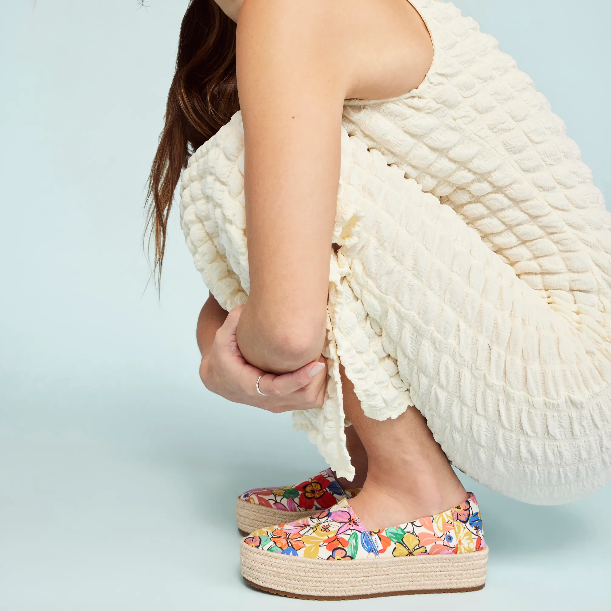 Espadrille plateforme à motifs floraux Valencia