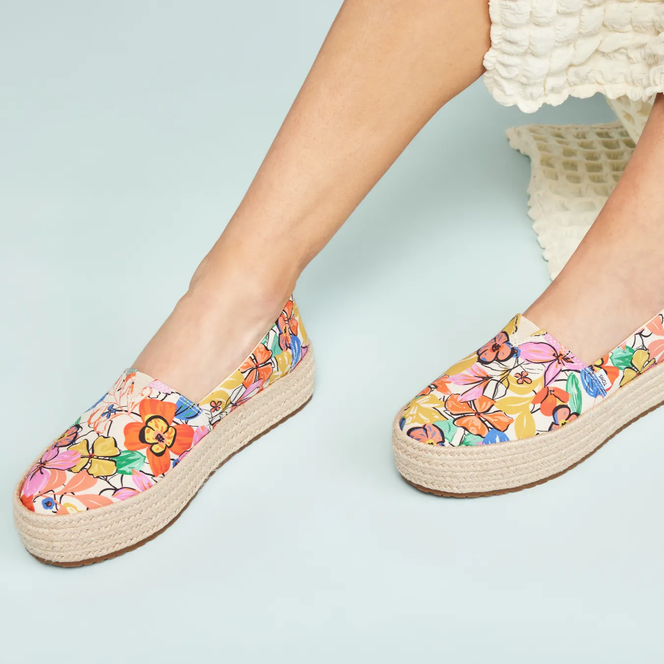 Espadrille plateforme à motifs floraux Valencia