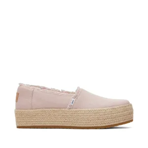 Espadrille plateforme en toile rose Valencia