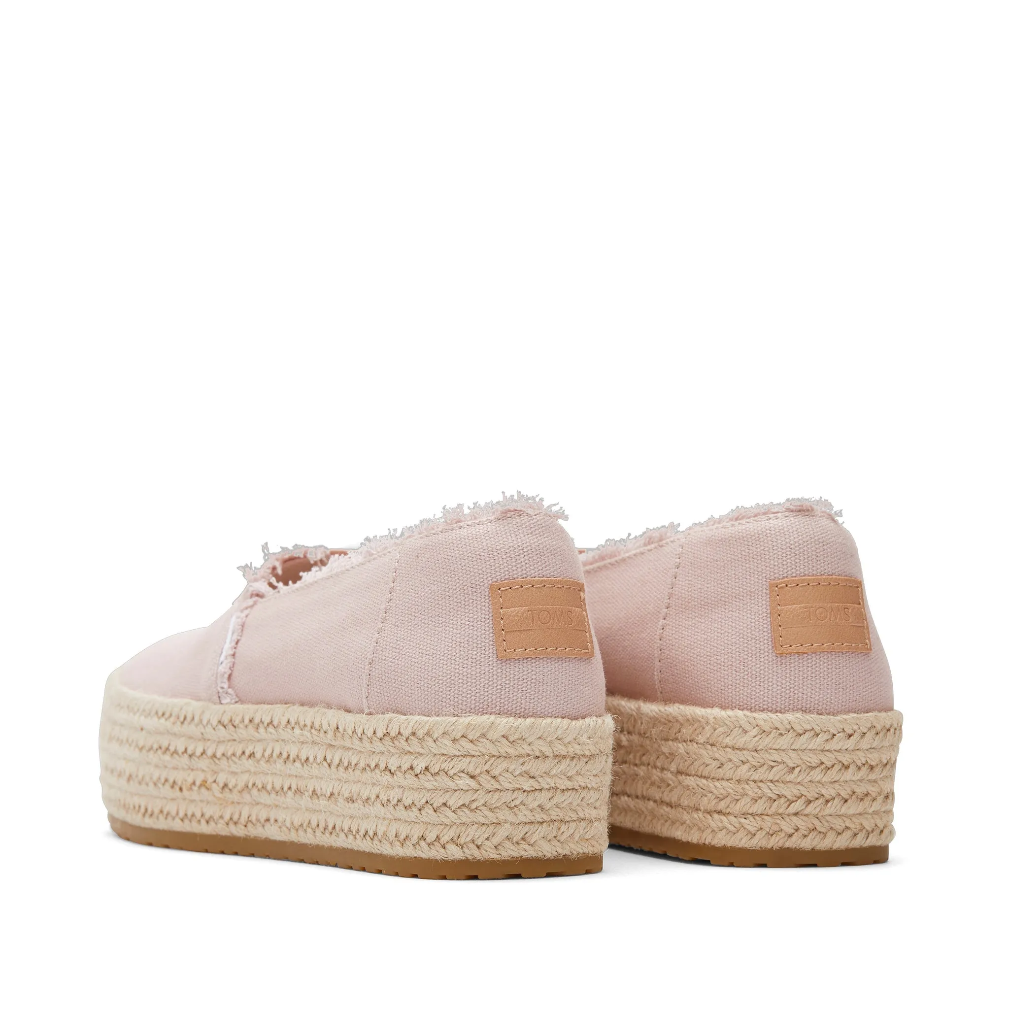 Espadrille plateforme en toile rose Valencia