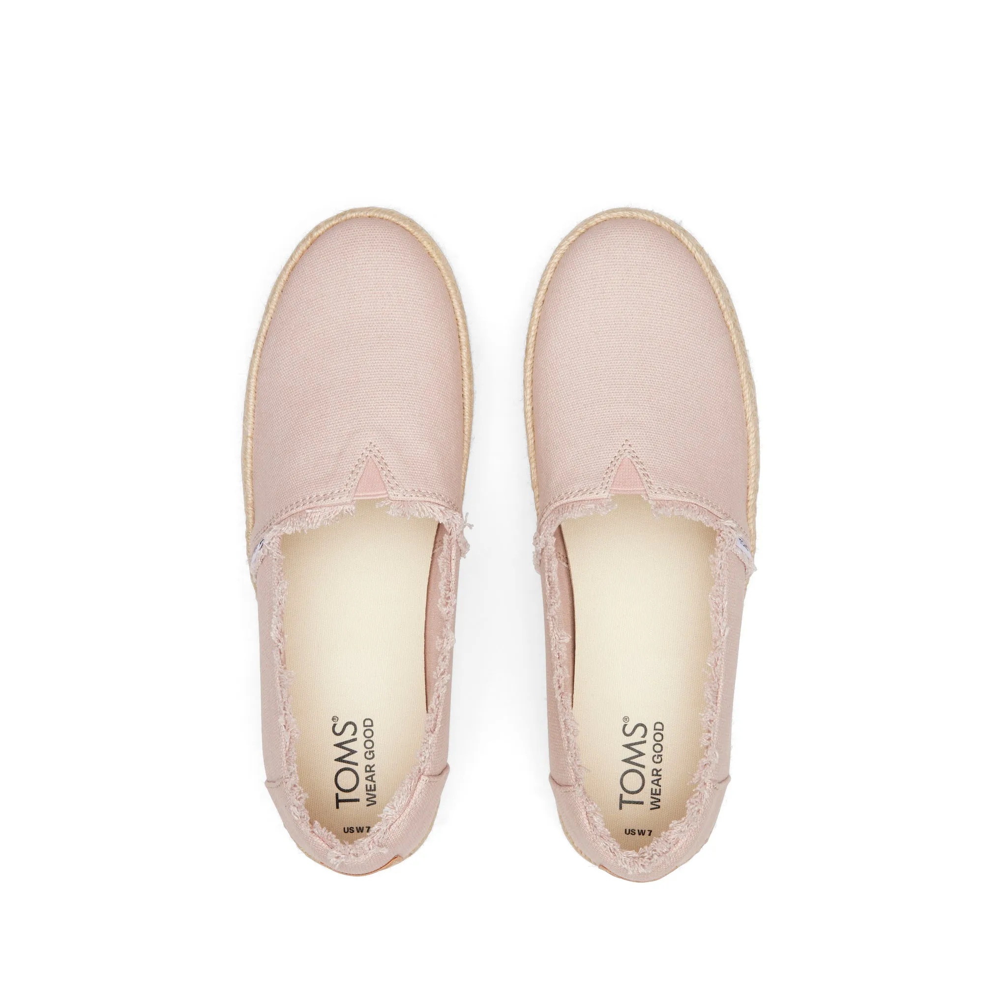 Espadrille plateforme en toile rose Valencia