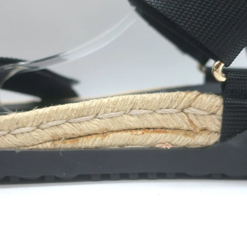 Valentino Rockstud Escarpins en Nylon à Double Bride Noir Taille 38 NEUF