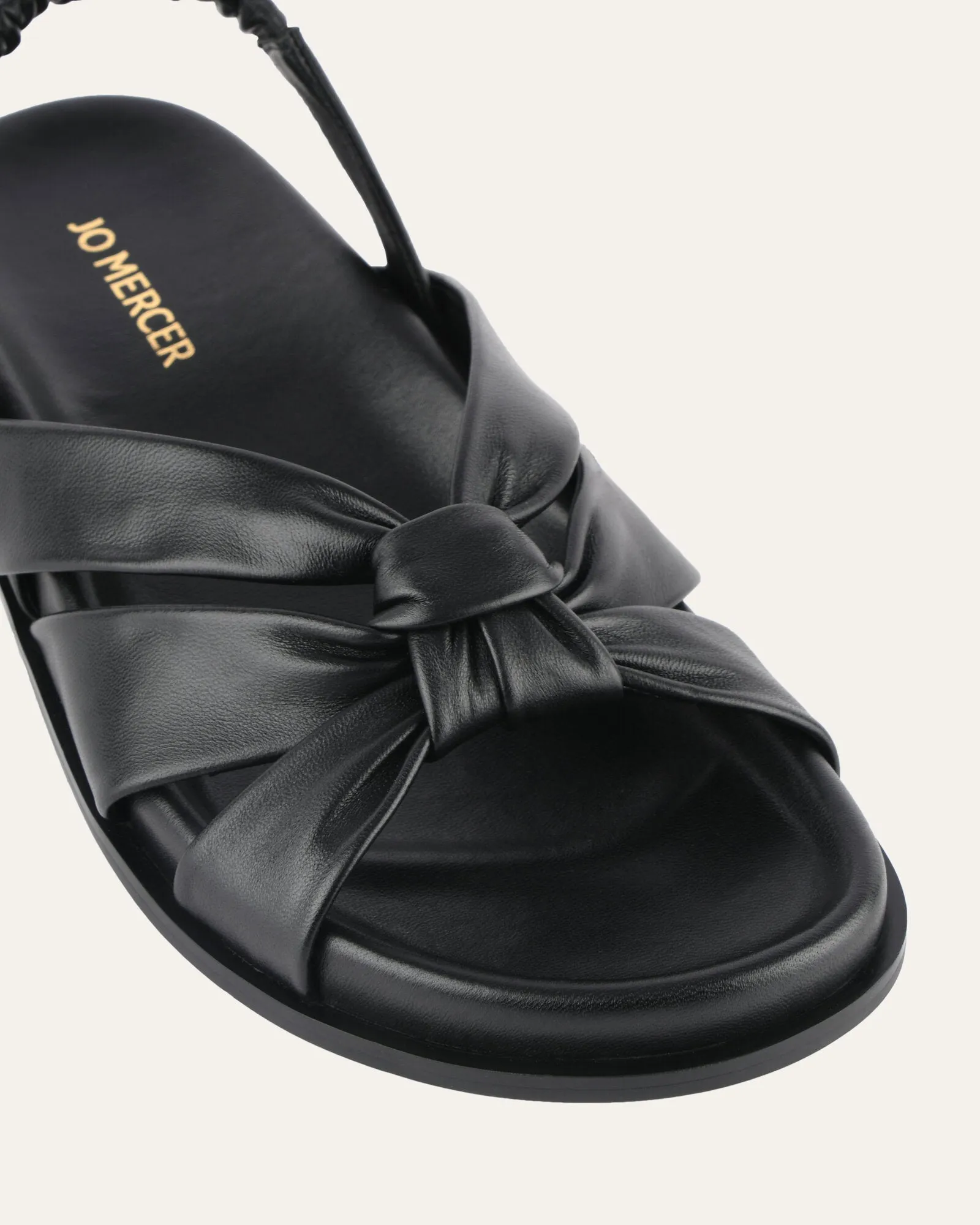 SANDALES PLATES VINCENT EN CUIR NOIR
