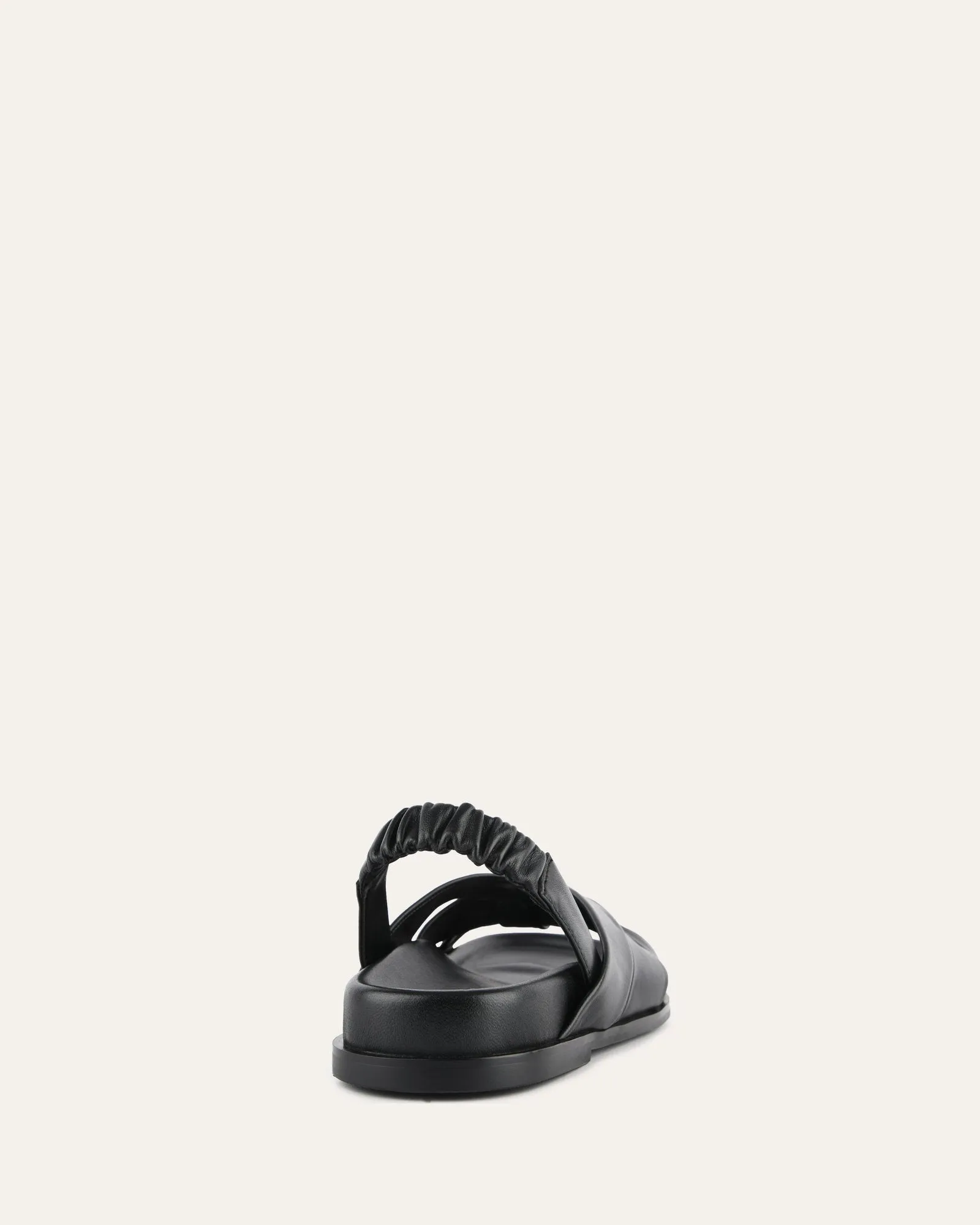 SANDALES PLATES VINCENT EN CUIR NOIR