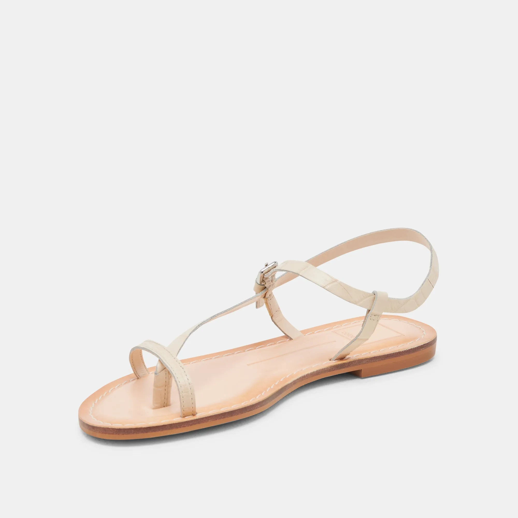 SANDALES WANDRE EN CUIR GRAVÉ OSSEIN