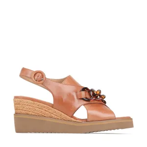 SANDALES À TALON COMPENSÉ EN CUIR WAYFARER