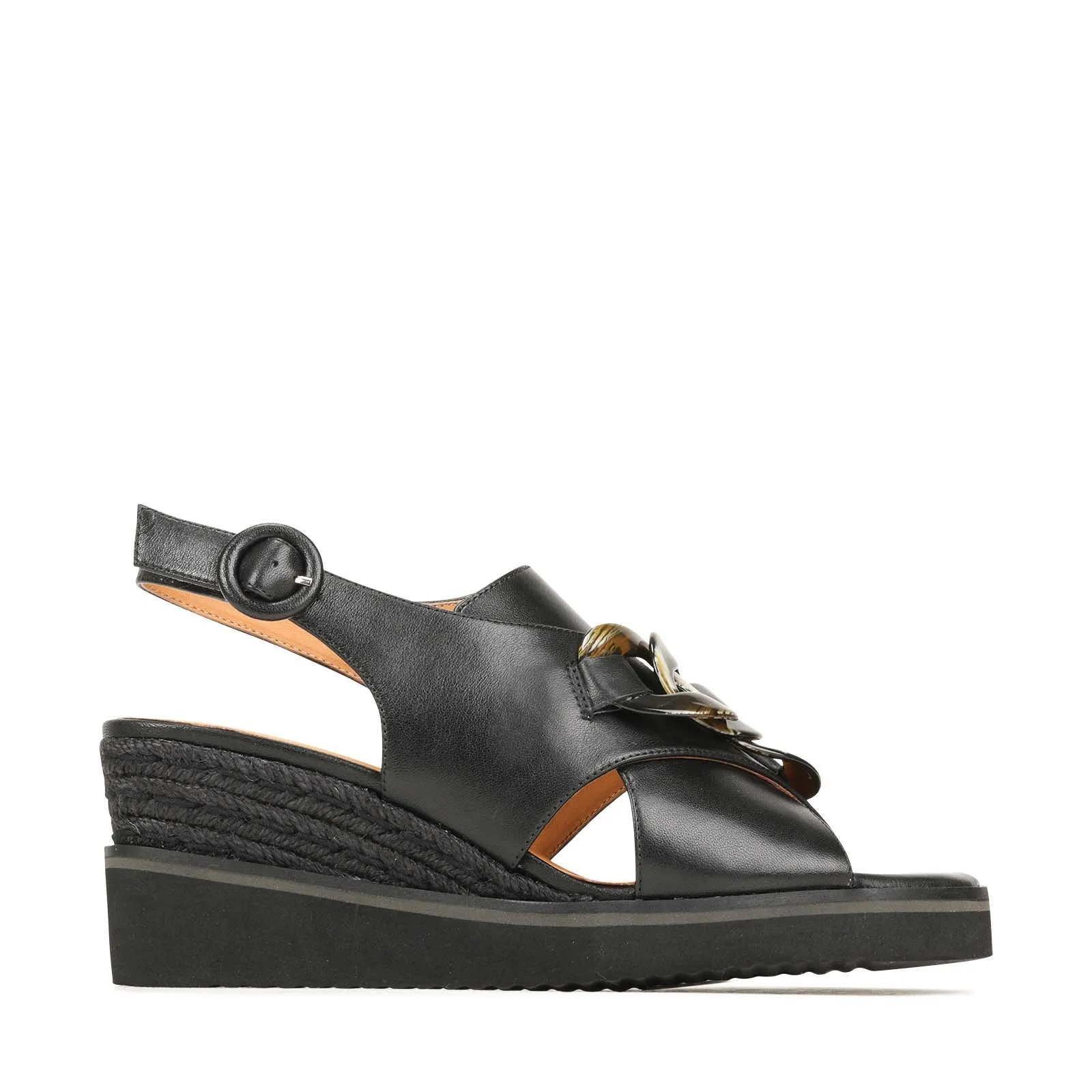 SANDALES À TALON COMPENSÉ EN CUIR WAYFARER