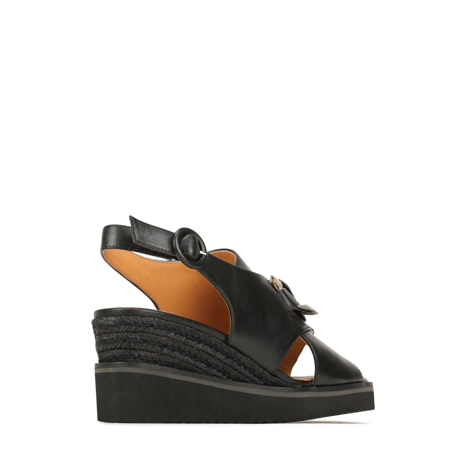 SANDALES À TALON COMPENSÉ EN CUIR WAYFARER