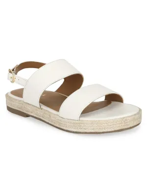 Espadrilles en jute PU blanc