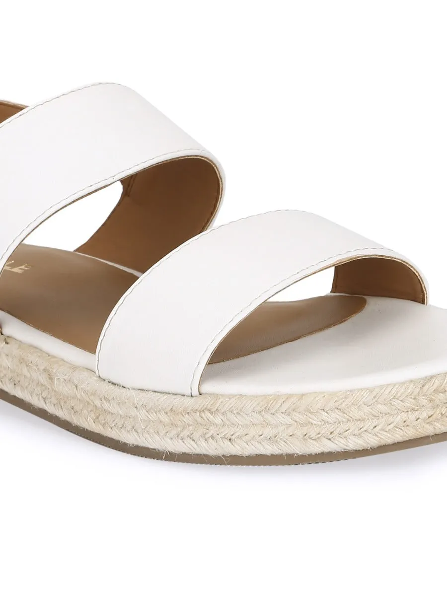 Espadrilles en jute PU blanc