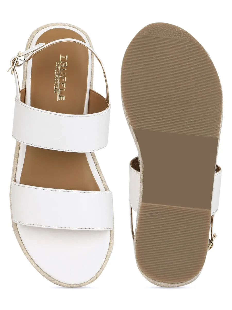 Espadrilles en jute PU blanc