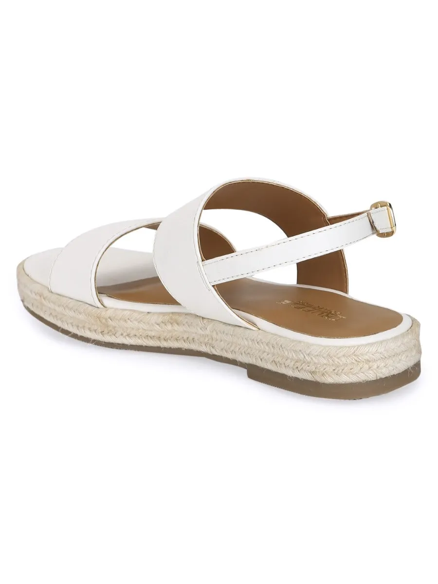 Espadrilles en jute PU blanc