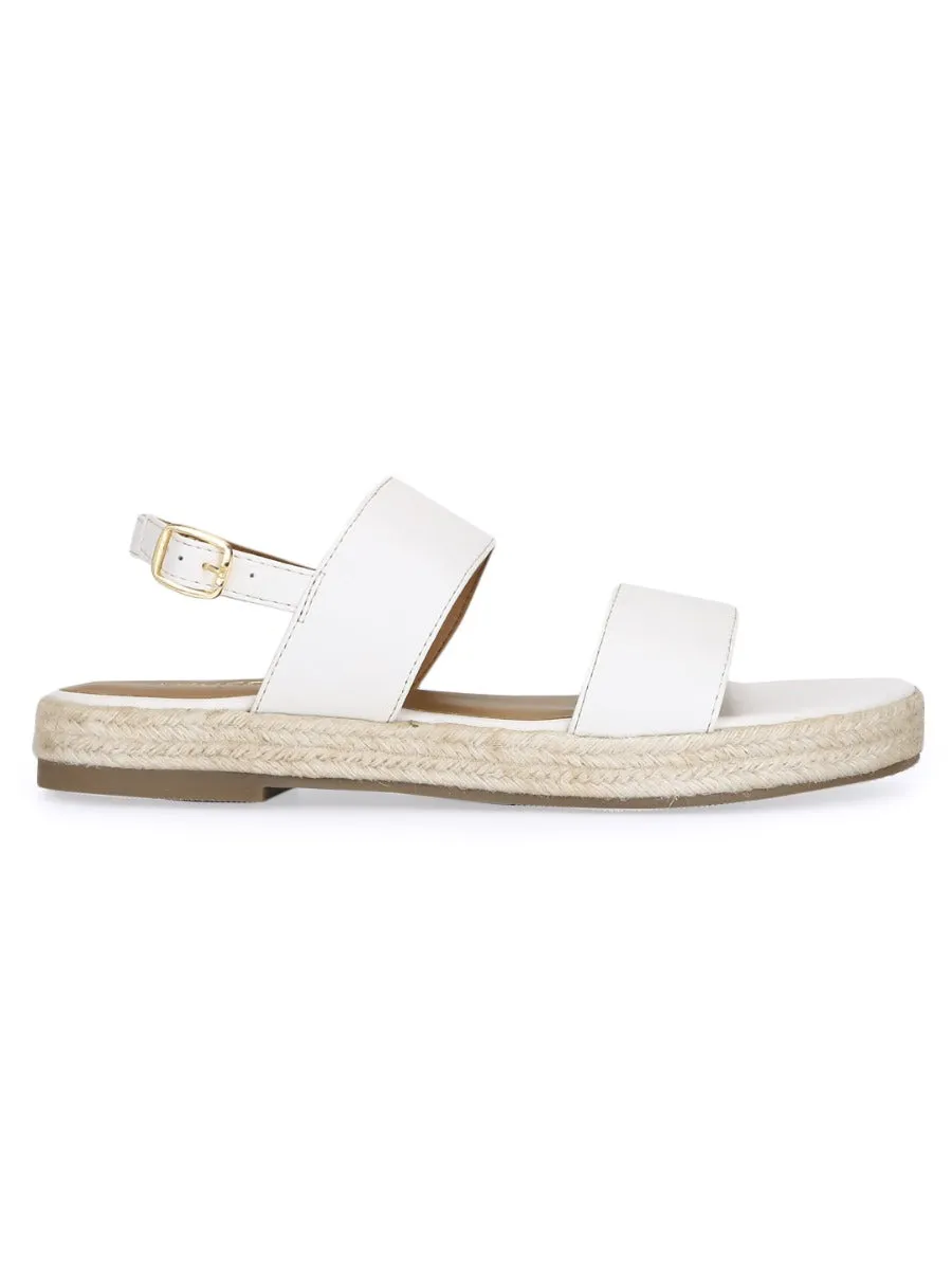 Espadrilles en jute PU blanc
