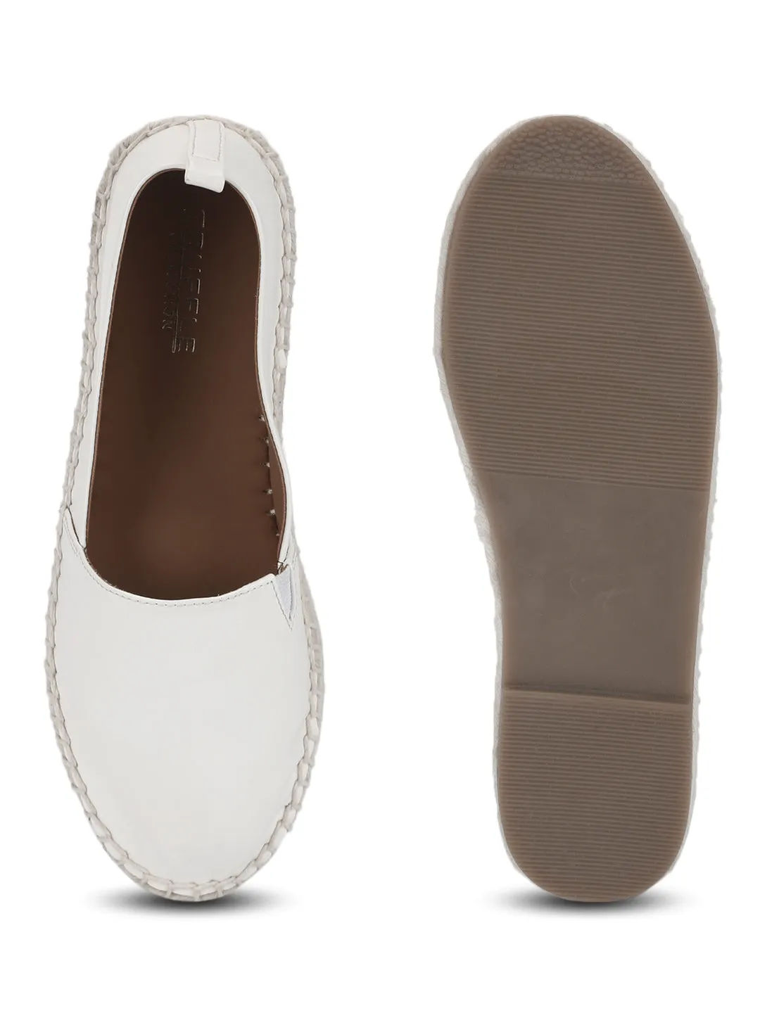 Espadrilles à enfiler en PU blanc
