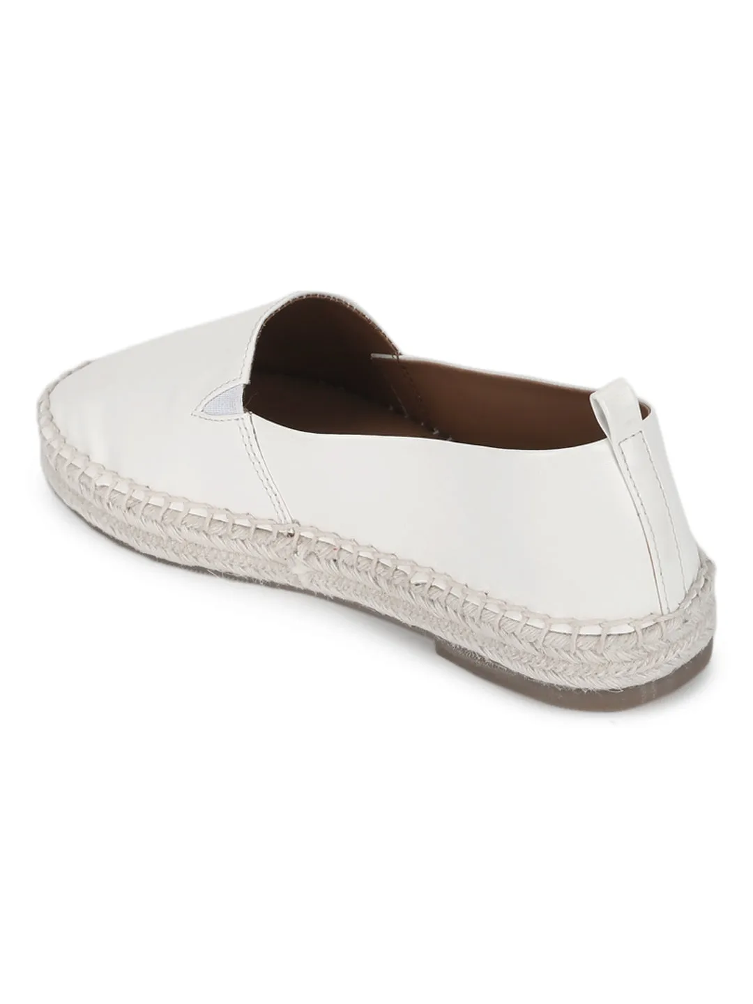 Espadrilles à enfiler en PU blanc