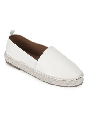 Espadrilles à enfiler en PU blanc