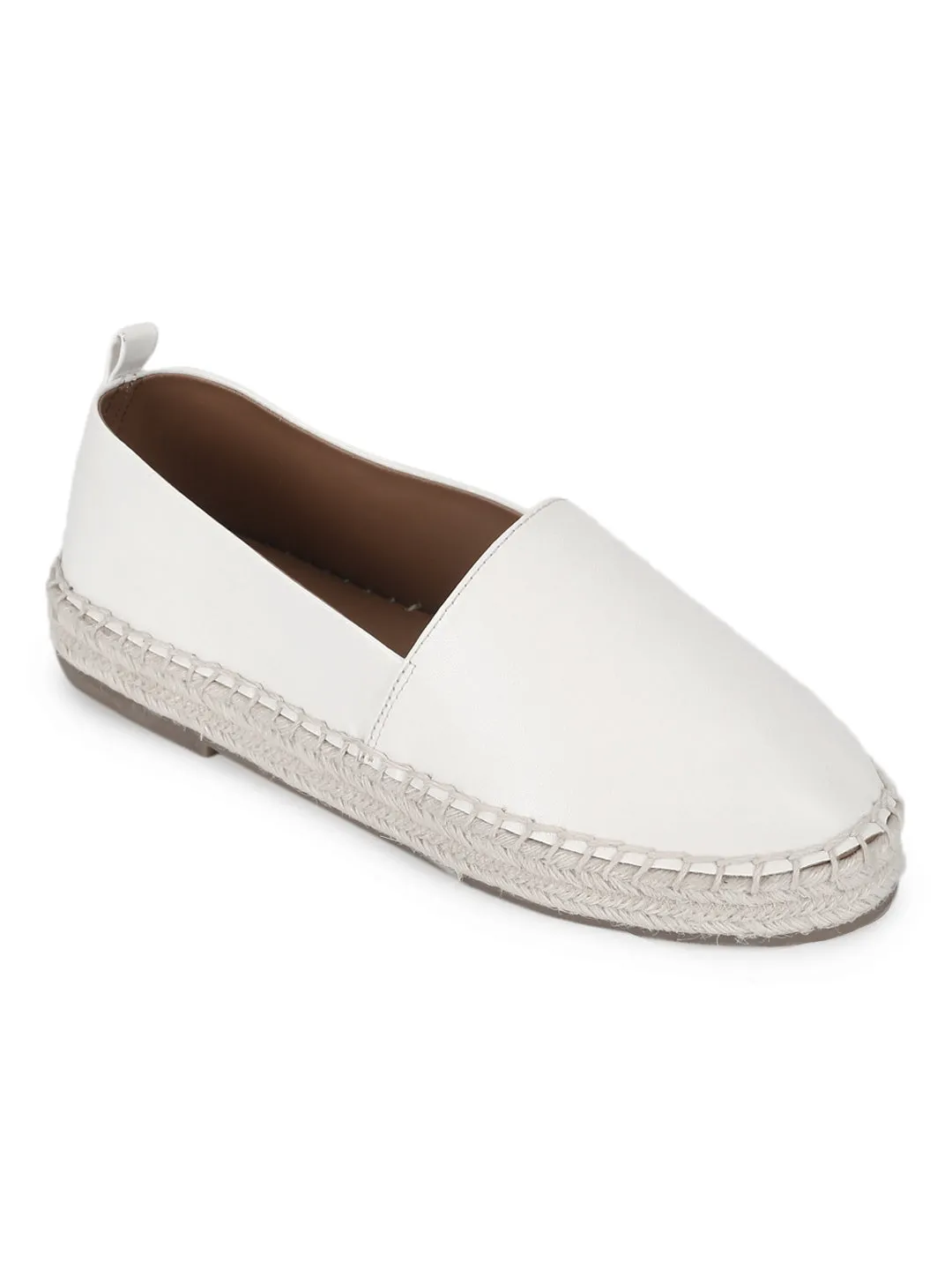 Espadrilles à enfiler en PU blanc
