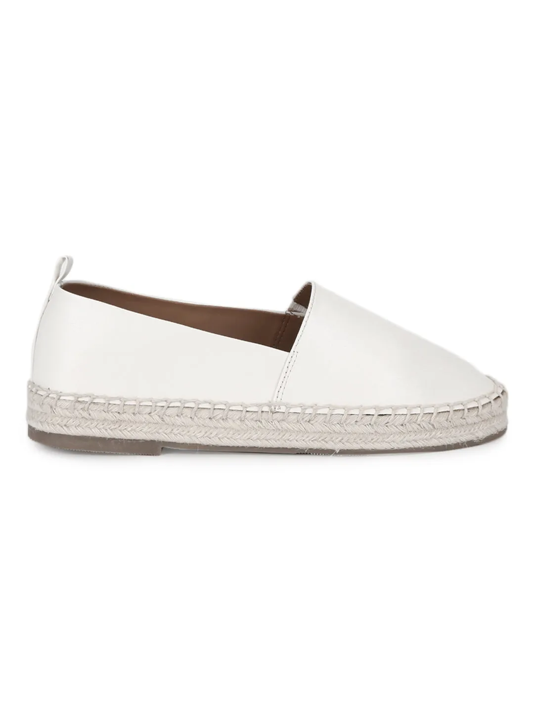 Espadrilles à enfiler en PU blanc