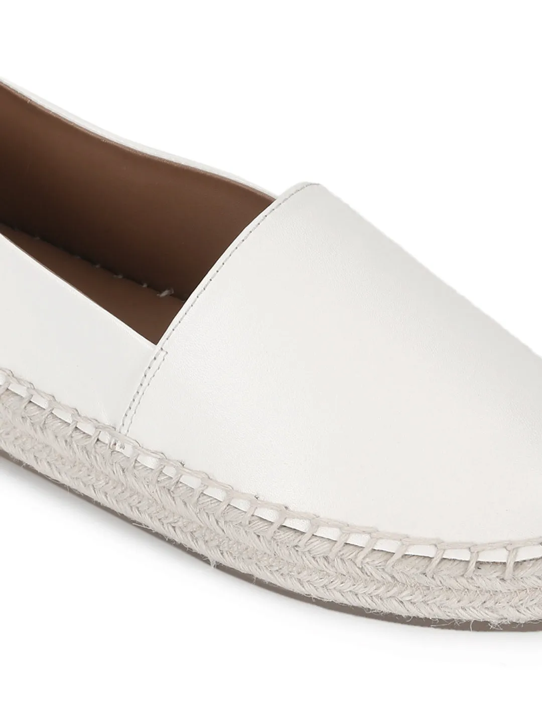 Espadrilles à enfiler en PU blanc