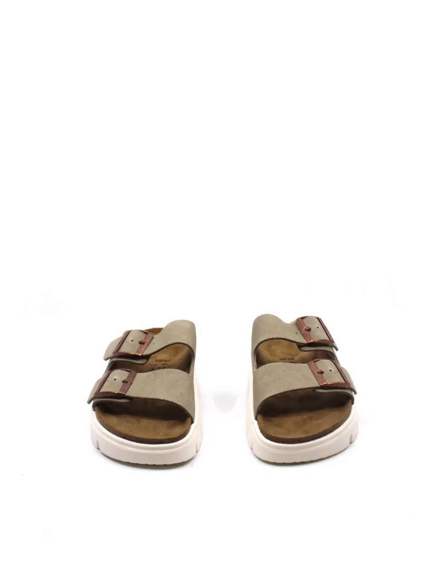 Plateformes étroites en daim épais Arizona pour femme en taupe