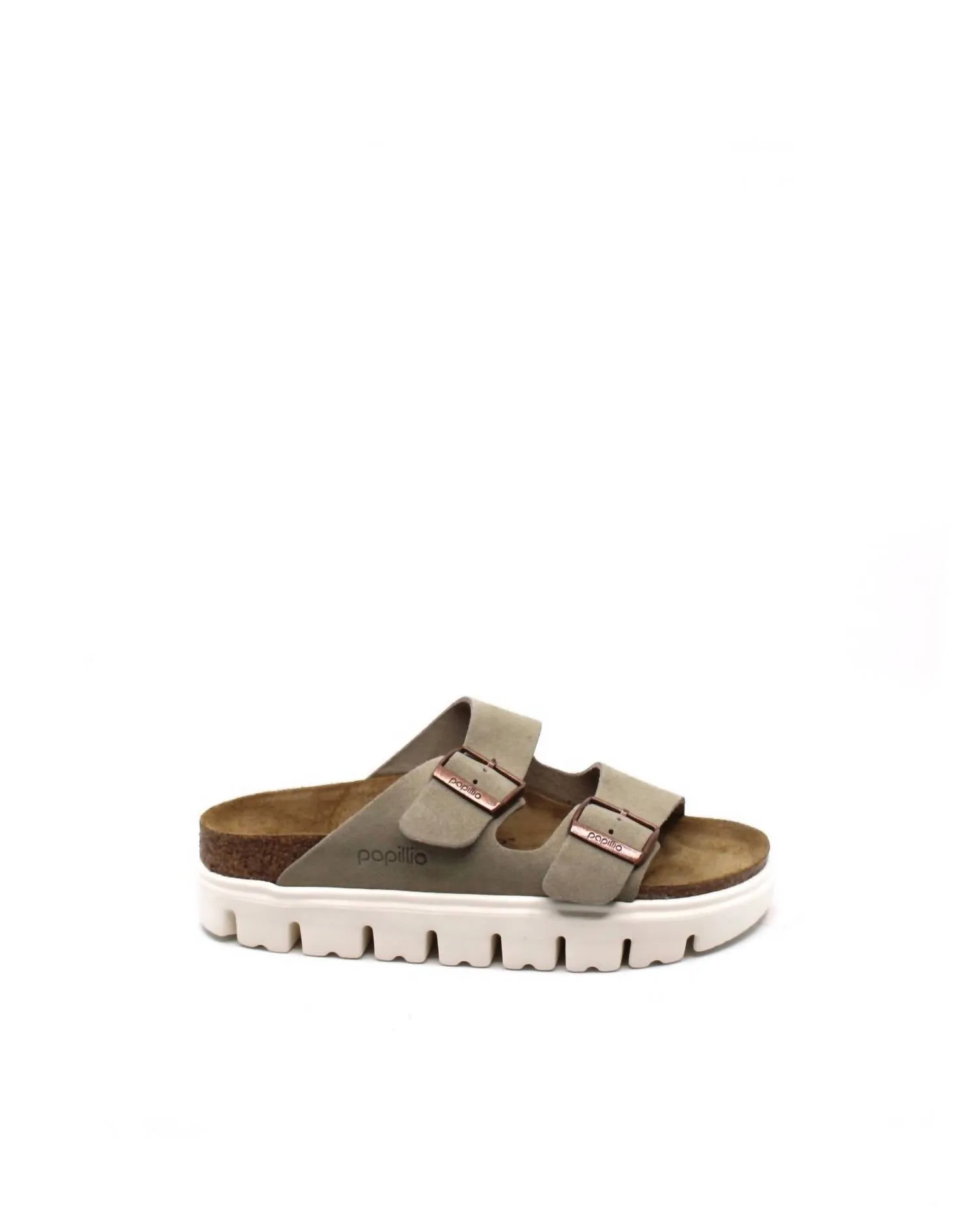 Plateformes étroites en daim épais Arizona pour femme en taupe