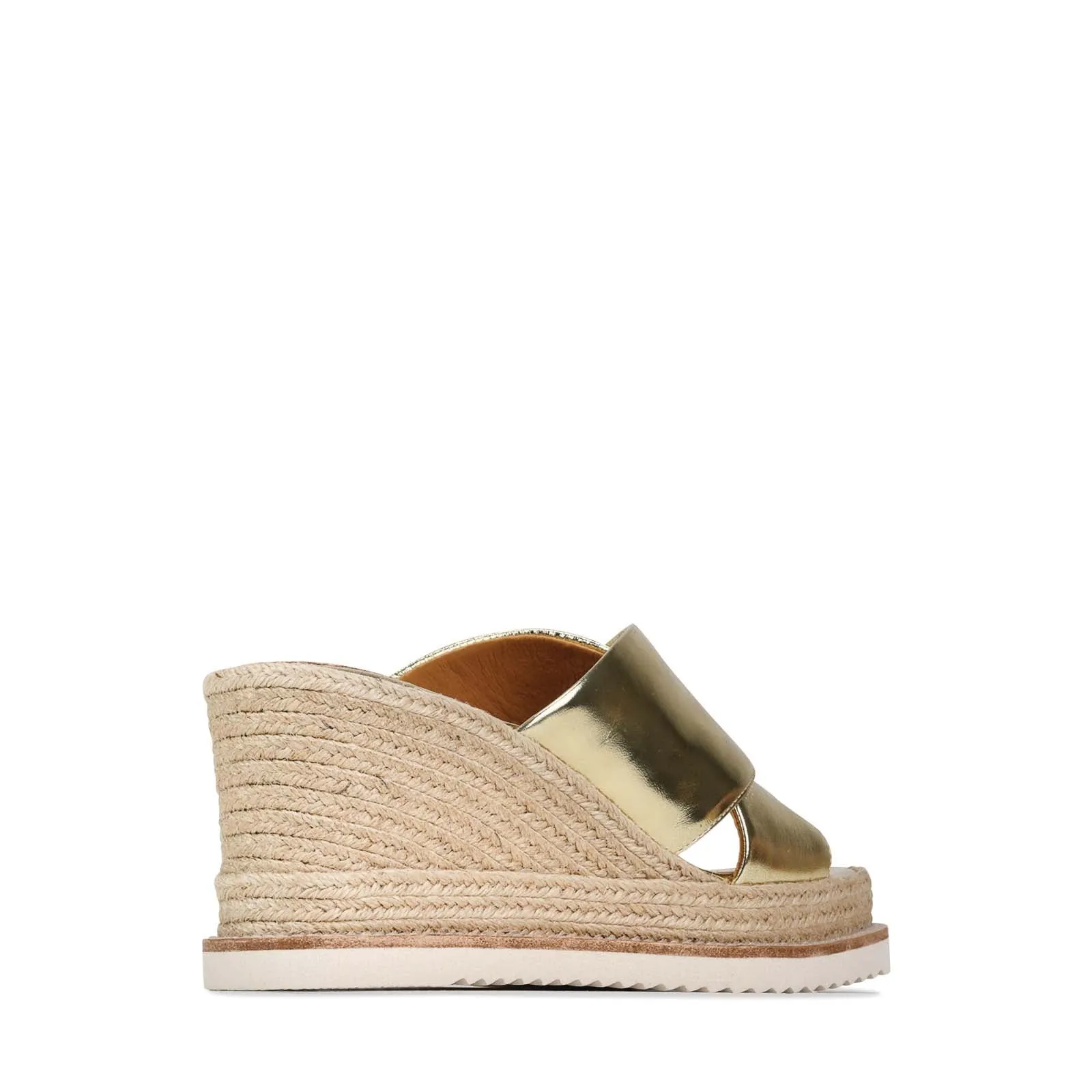 SANDALES ESPADRILLES À TALON WEDGE EN CUIR ZELIE