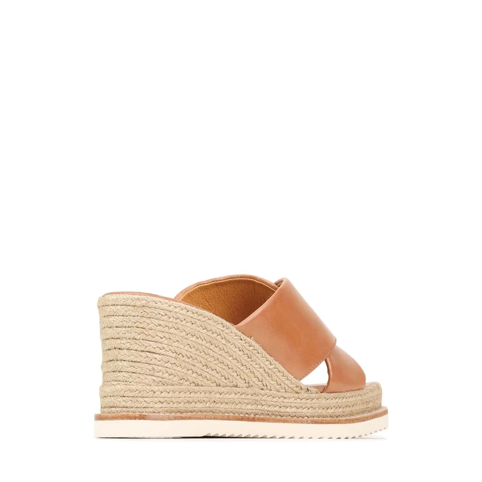 SANDALES ESPADRILLES À TALON WEDGE EN CUIR ZELIE