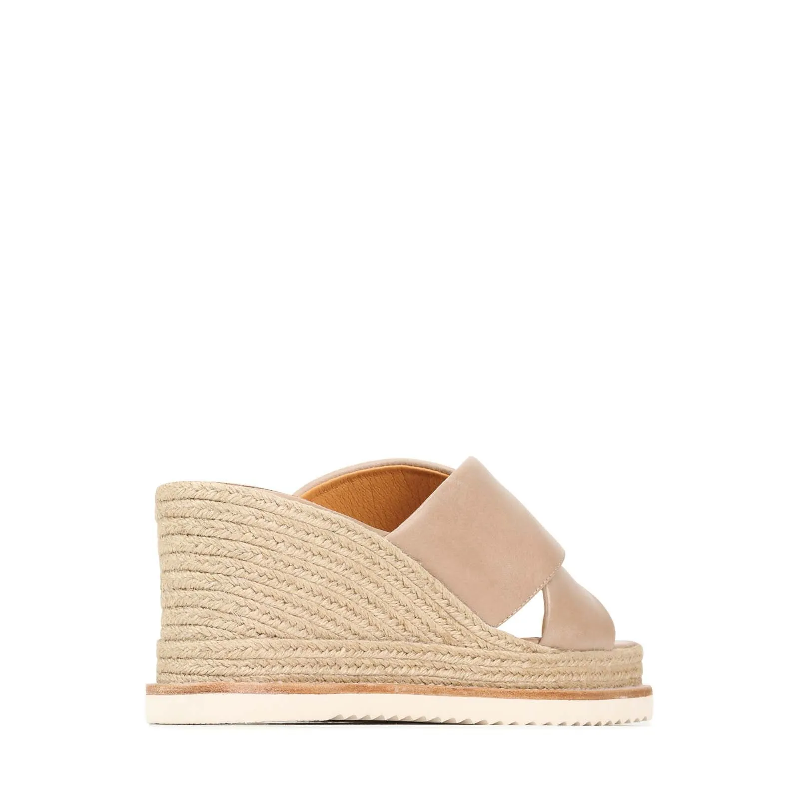 SANDALES ESPADRILLES À TALON WEDGE EN CUIR ZELIE