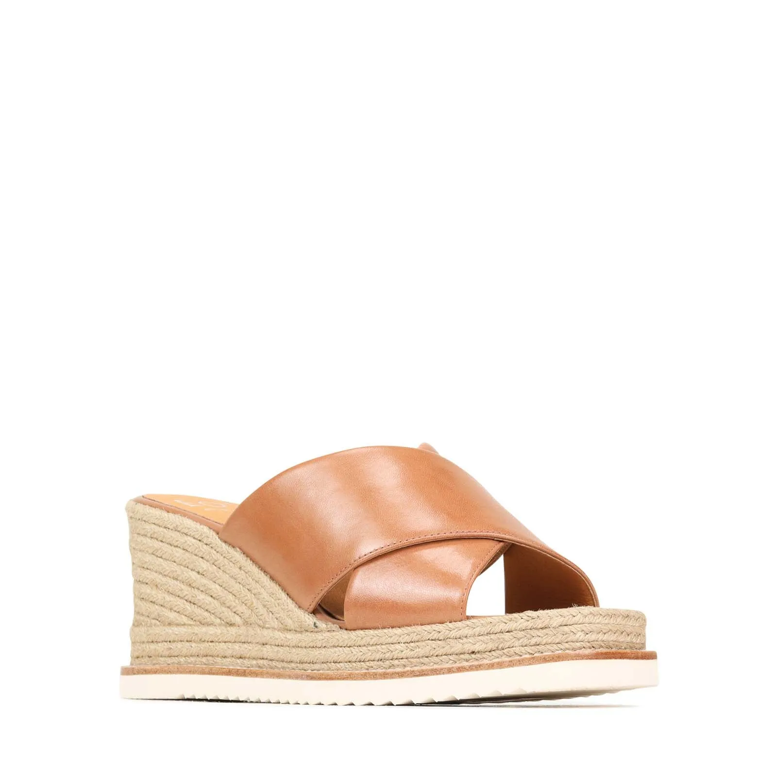 SANDALES ESPADRILLES À TALON WEDGE EN CUIR ZELIE