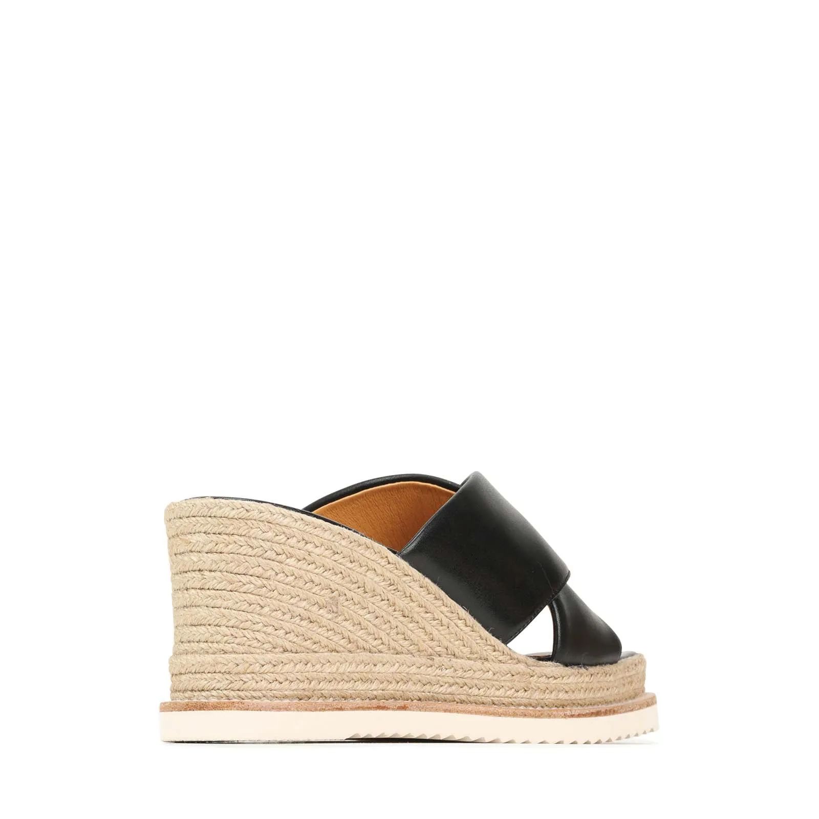 SANDALES ESPADRILLES À TALON WEDGE EN CUIR ZELIE
