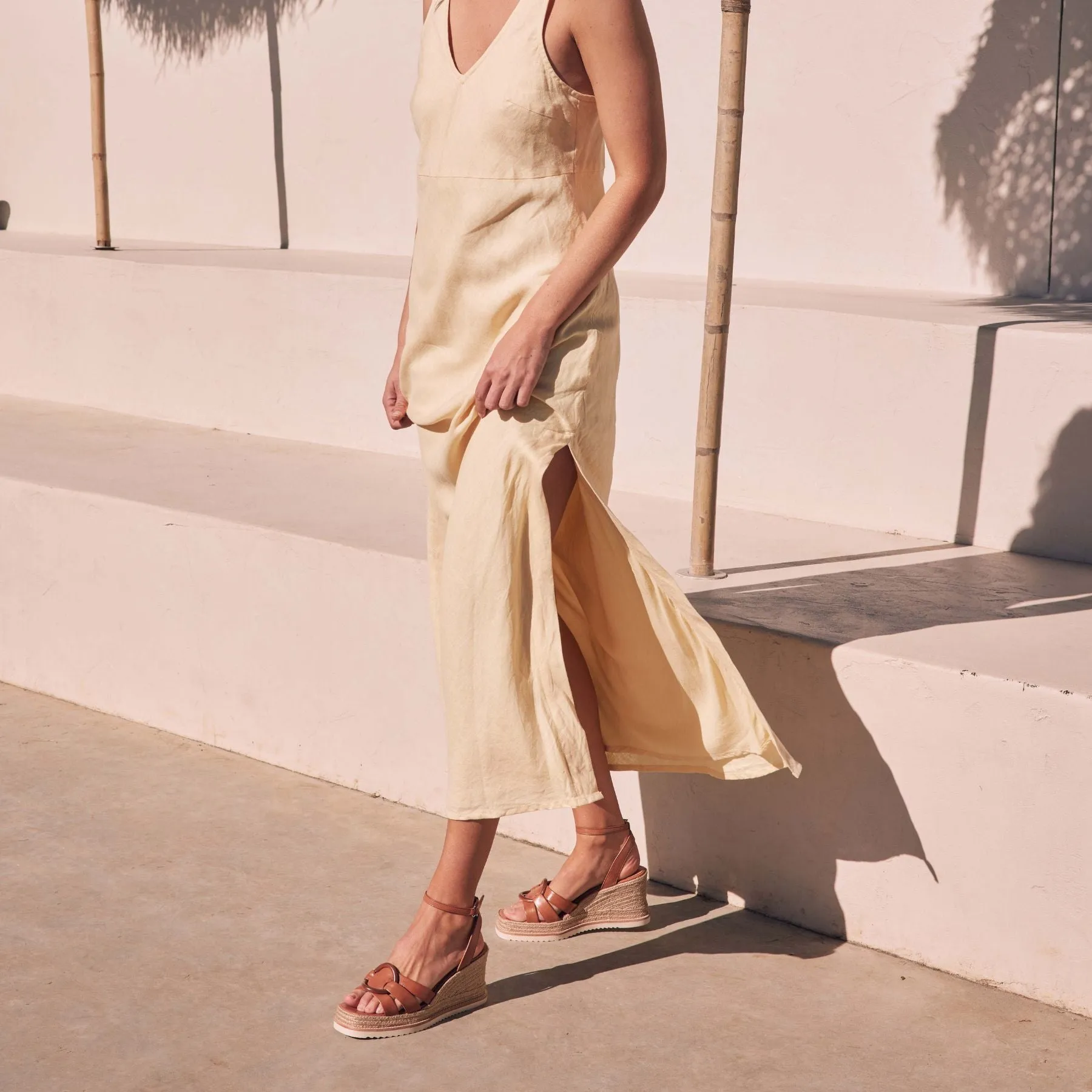SANDALES ESPADRILLES EN CUIR ZELINE